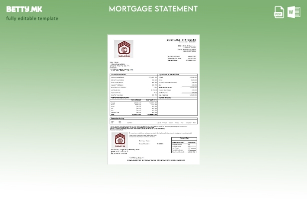 Извештај за хипотека на Суданската национална банка во модерен стил во шаблон за